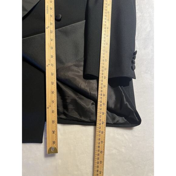 Joseph Abboud Mens 44L 36x29 Black Tuxedo Double Breasted Virgin Wool - Picture 11 of 16